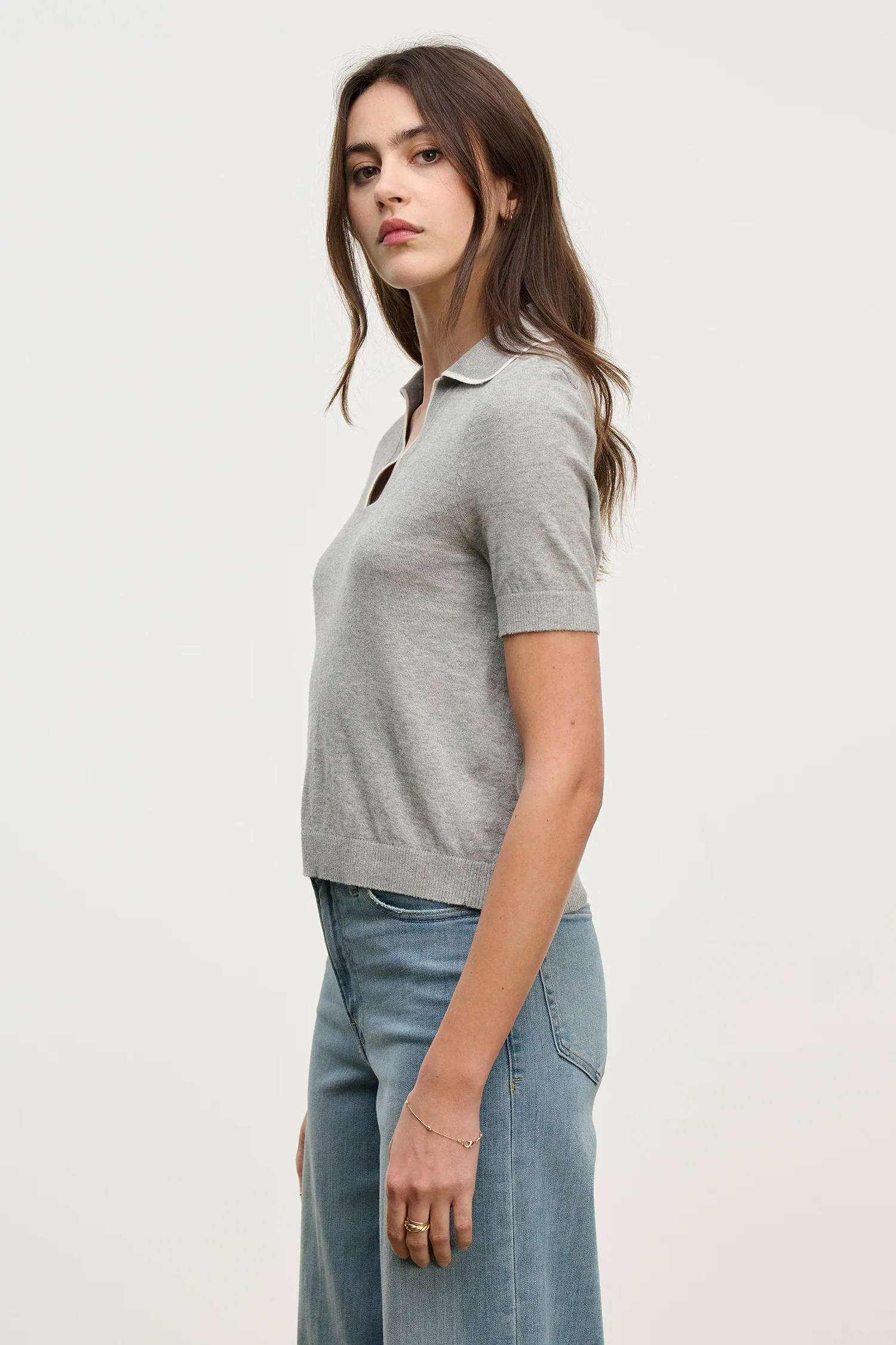 ABELA TOP IN LIGHT HEATHER - Image 2