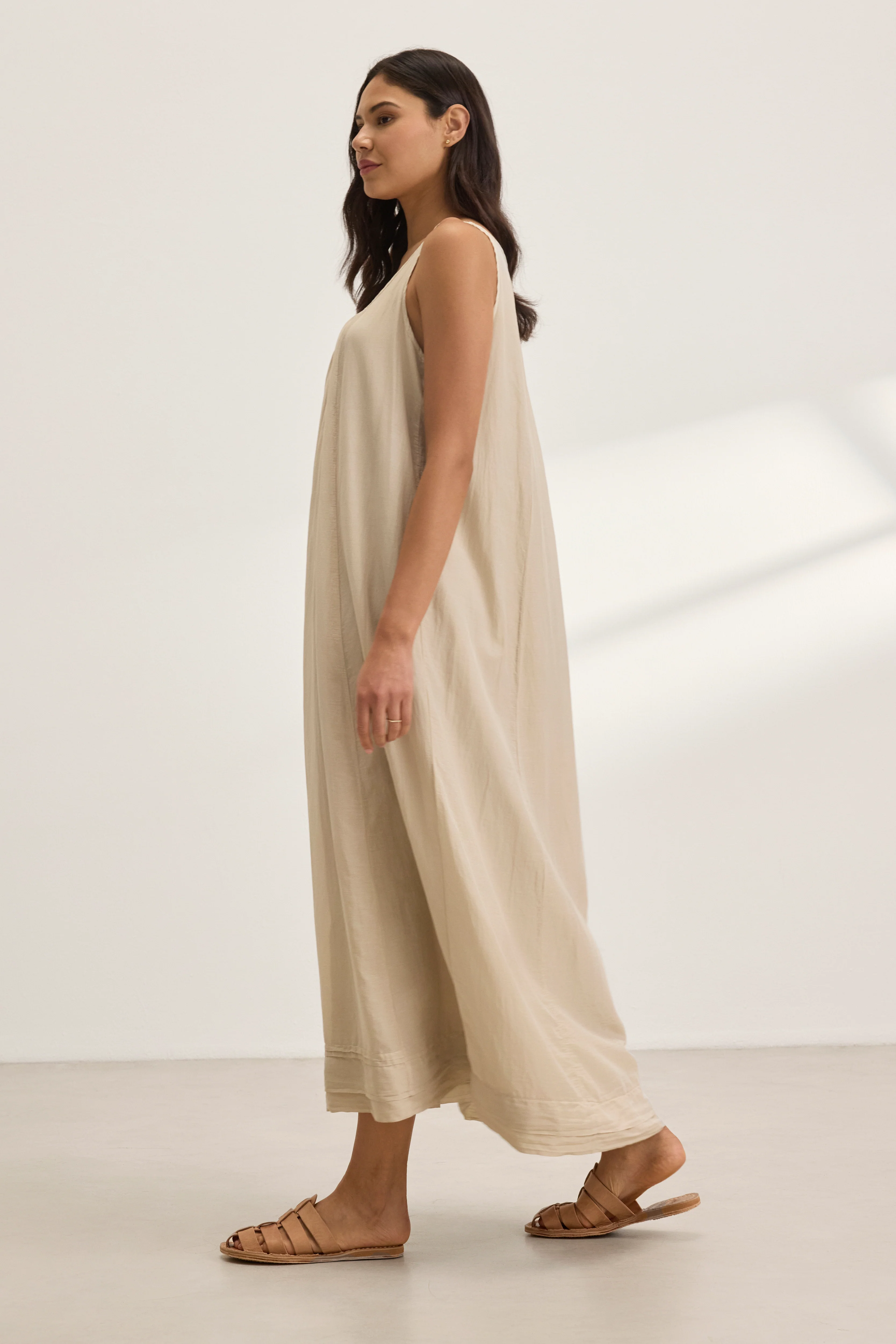 BAYOU SILK COTTON VOILE DRESS IN ANCIENT - Image 2