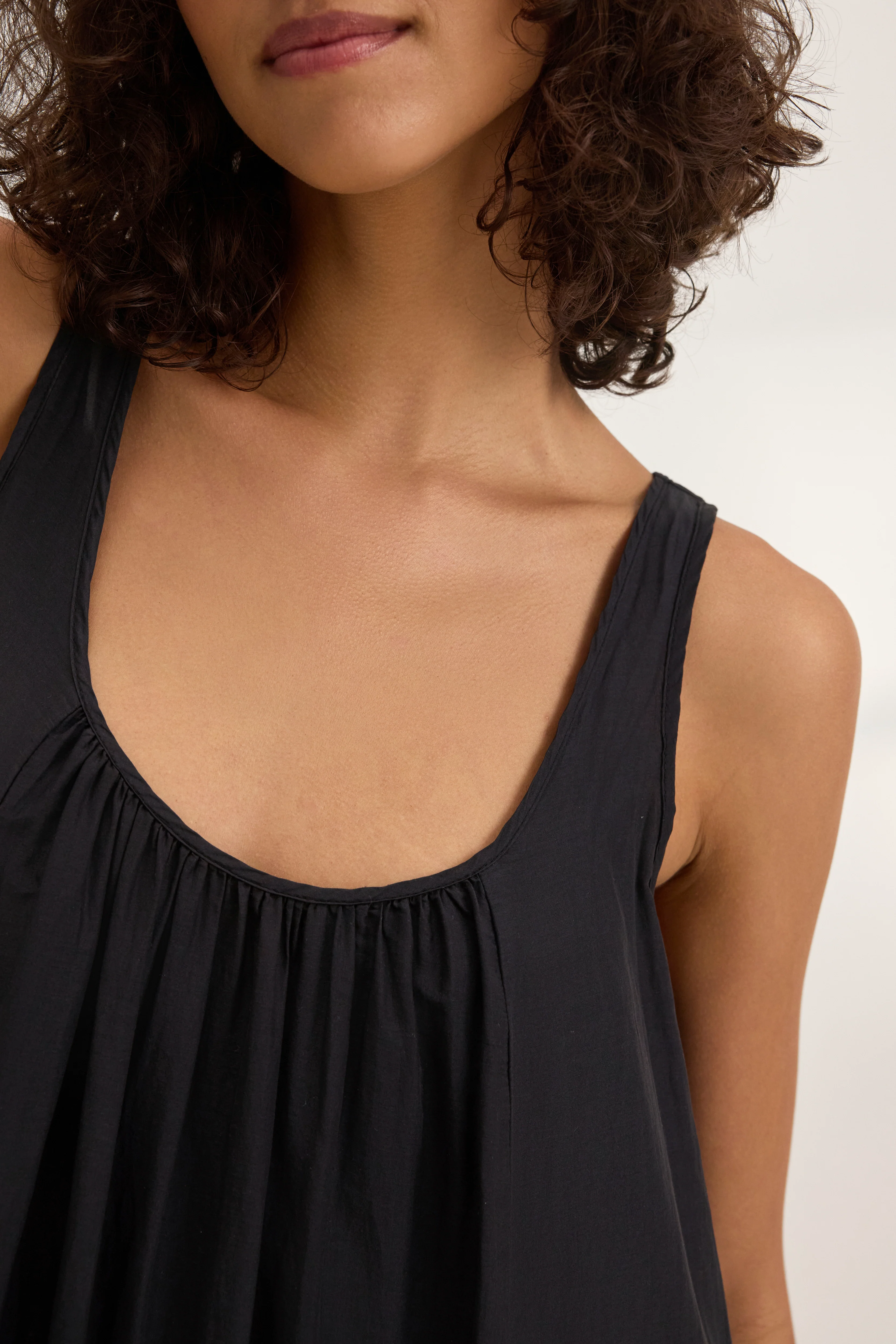 BAYOU SILK COTTON VOILE DRESS IN BLACK - Image 5