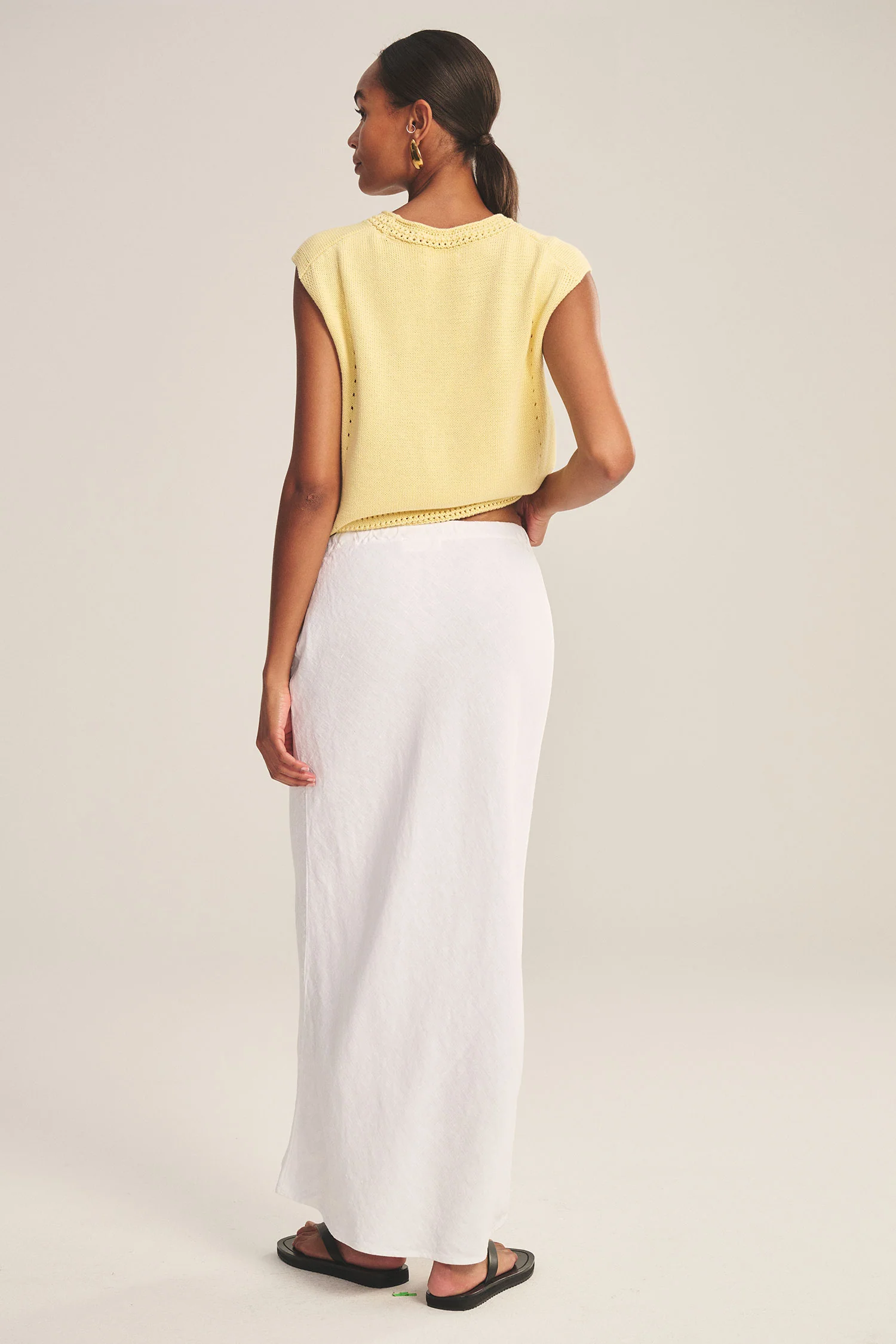 BEKA HEAVY LINEN SKIRT IN WHITE - Image 6