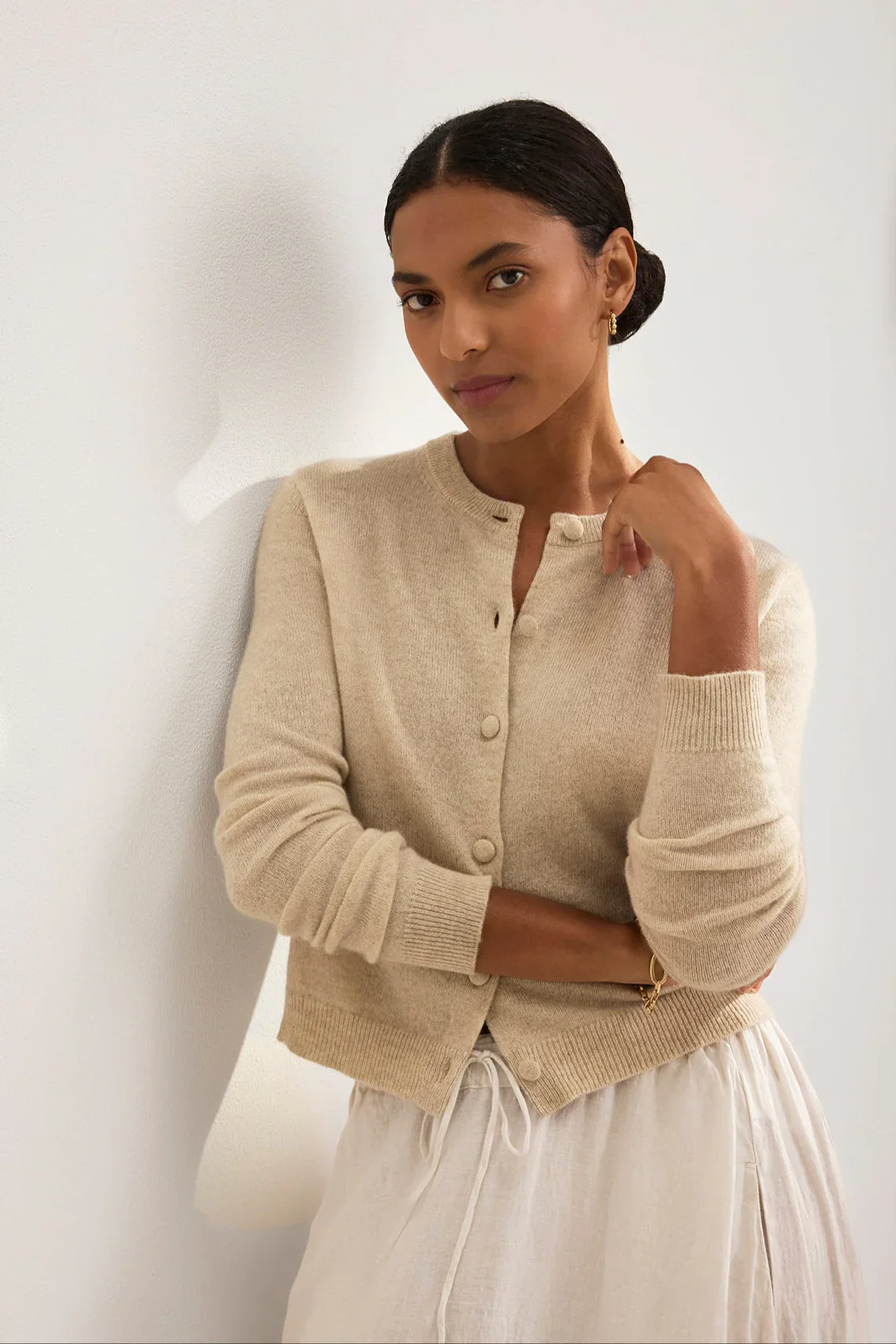 CHRICHET CARDIGAN IN OAT - Image 4