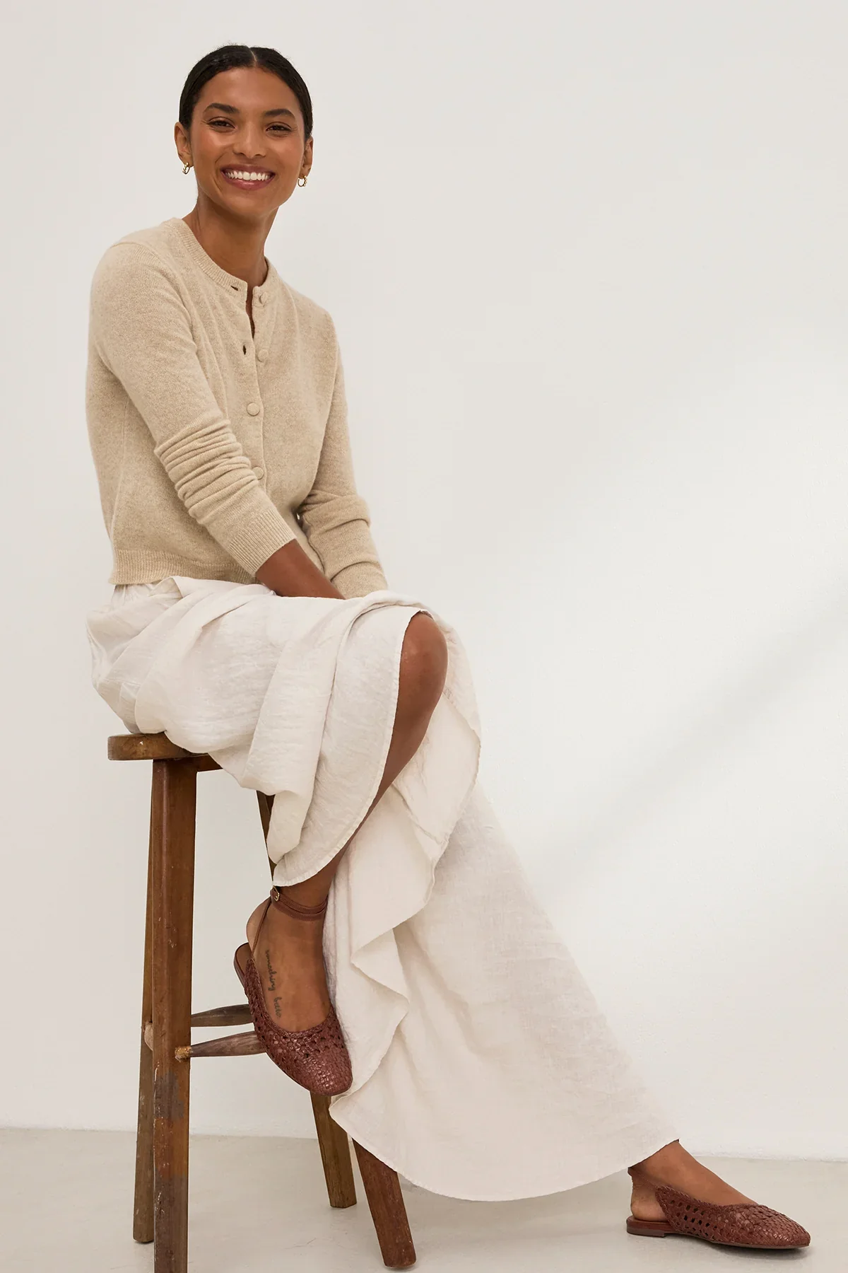 CHRICHET CARDIGAN IN OAT - Image 5