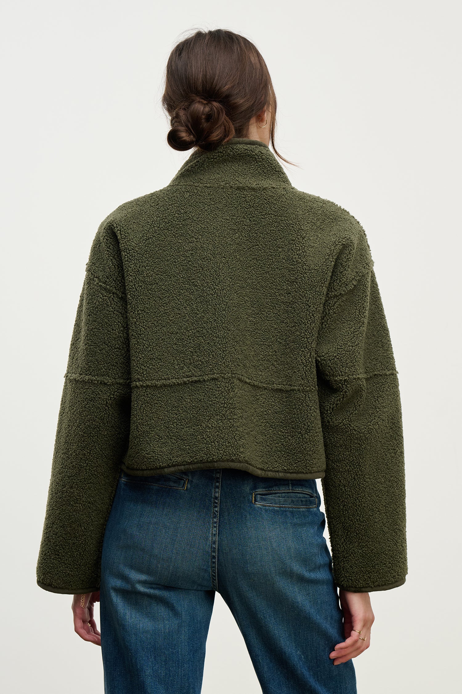 KELLY SHERPA REVERSIBLE JACKET IN ARMY - Image 6