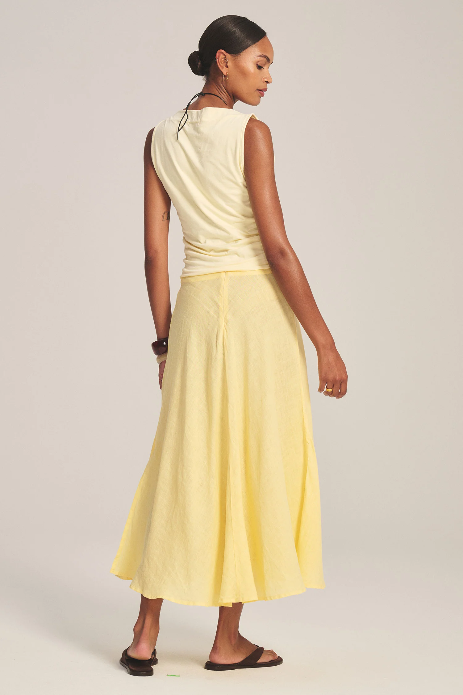 MALINA LINEN SKIRT IN LEMONDROP - Image 6