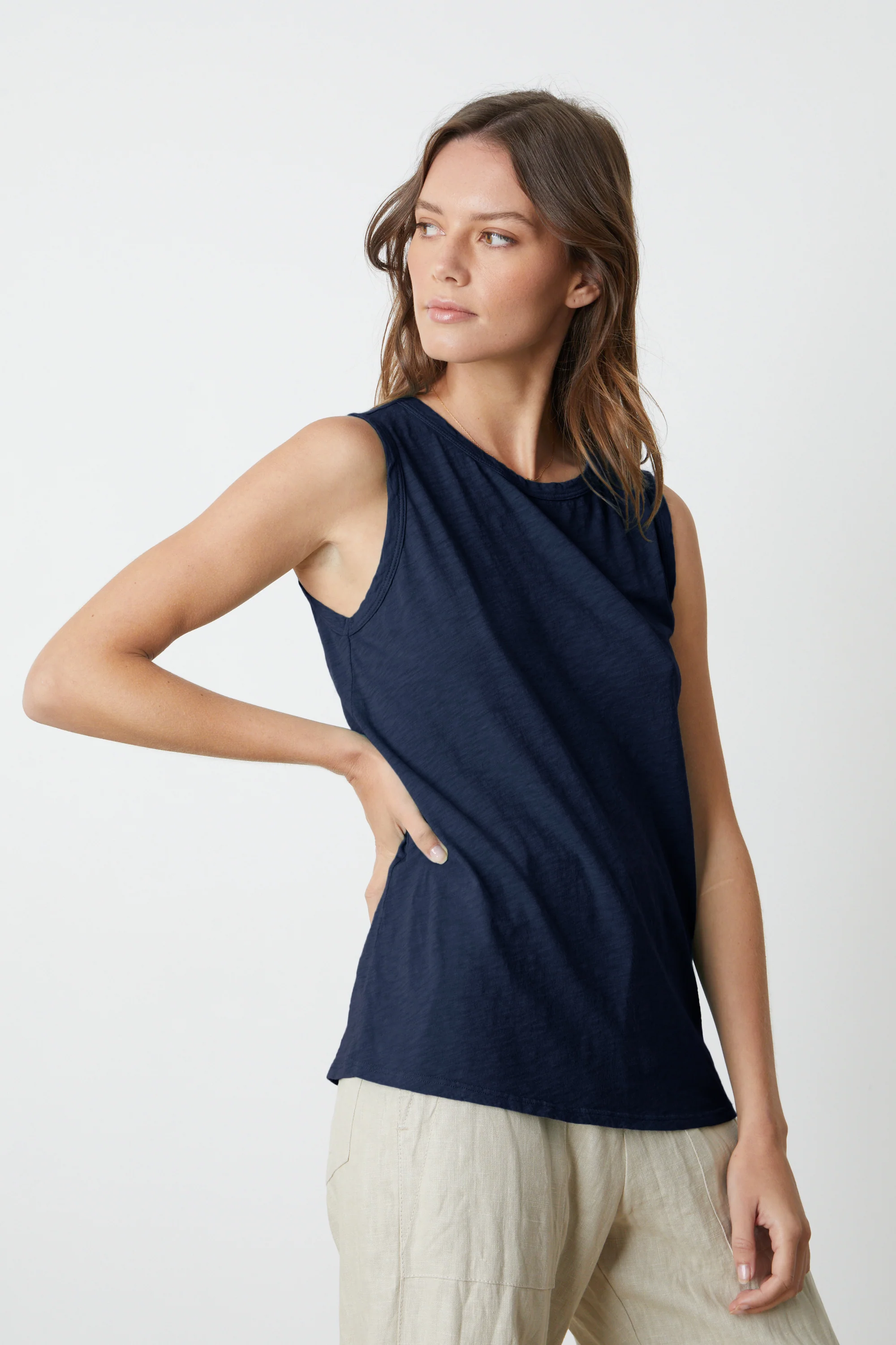 TAURUS COTTON SLUB TOP IN INK - Image 5