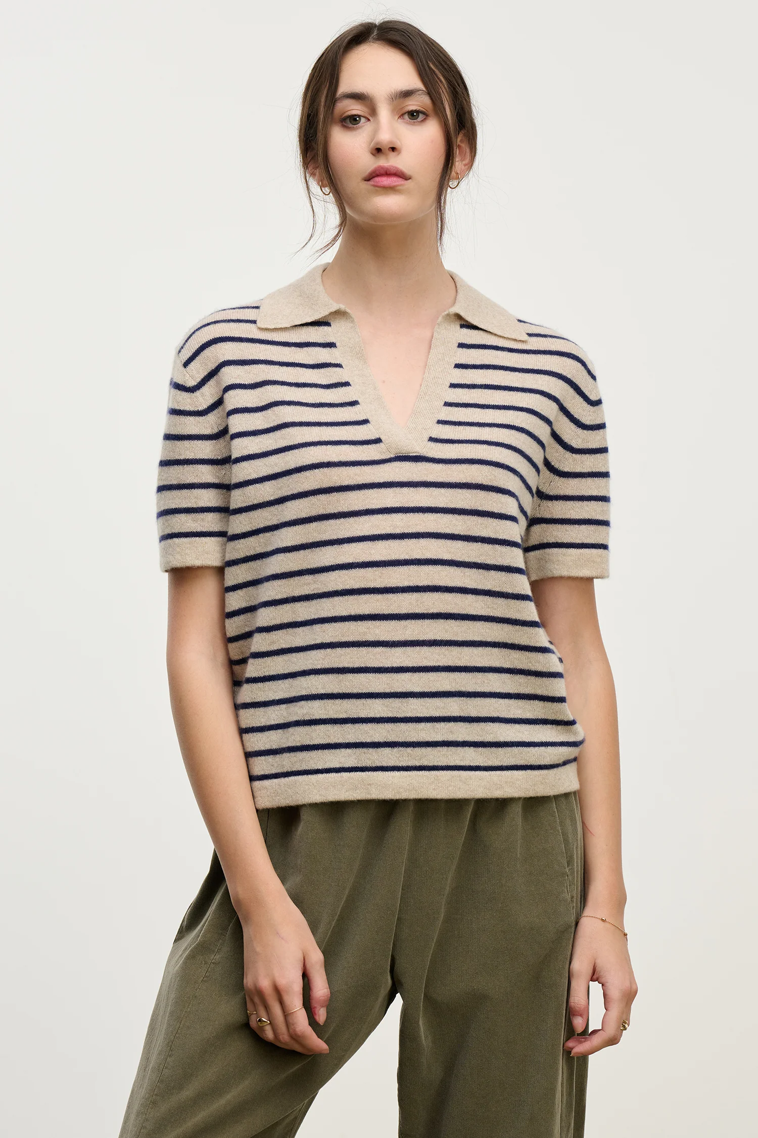 YAEL CASHMERE POLO IN OATMEAL - Image 3